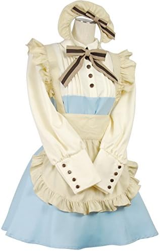 Amazon 8mm お嬢様系 カントリー ミニ メイド ワンピース コスプレ ドレス レディースサイズ 長袖 大きいサイズ5l ブルー コスプレ 仮装 通販