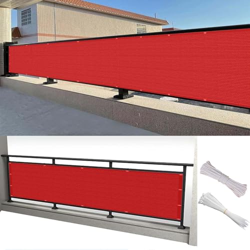Brise Vue Jardin 50 x 430 cm Protection Contre Soleil, Résistant Aux Intempéries, Brise Vent Balcon Revêtement avec Attache-Câbles et Cordes pour Cour,...