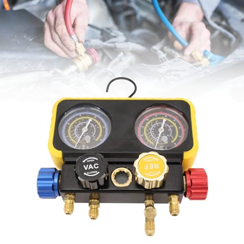 Juego profesional de manómetros AC para refrigerantes R410a, R22 y R134a, rendimiento estable para gestión de sistemas HVAC miniatura 3