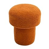 Dekorist Mushroom Pouf, Bean Bag Pouffe Home Decor Extra Seating Floor Cushion, Comfortable Mushroom Foot Rests for Living Room, Bedroom, Indoor, 40x40x42h cm, Terracotta