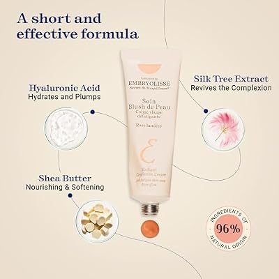 Embryolisse Radiant Complexion Cream. Hybrid Makeup & Face Moisturizer with Hyaluronic Acid & Shea Butter. Illuminating Care for Glowing Skin, 1.01 Fl.Oz.
