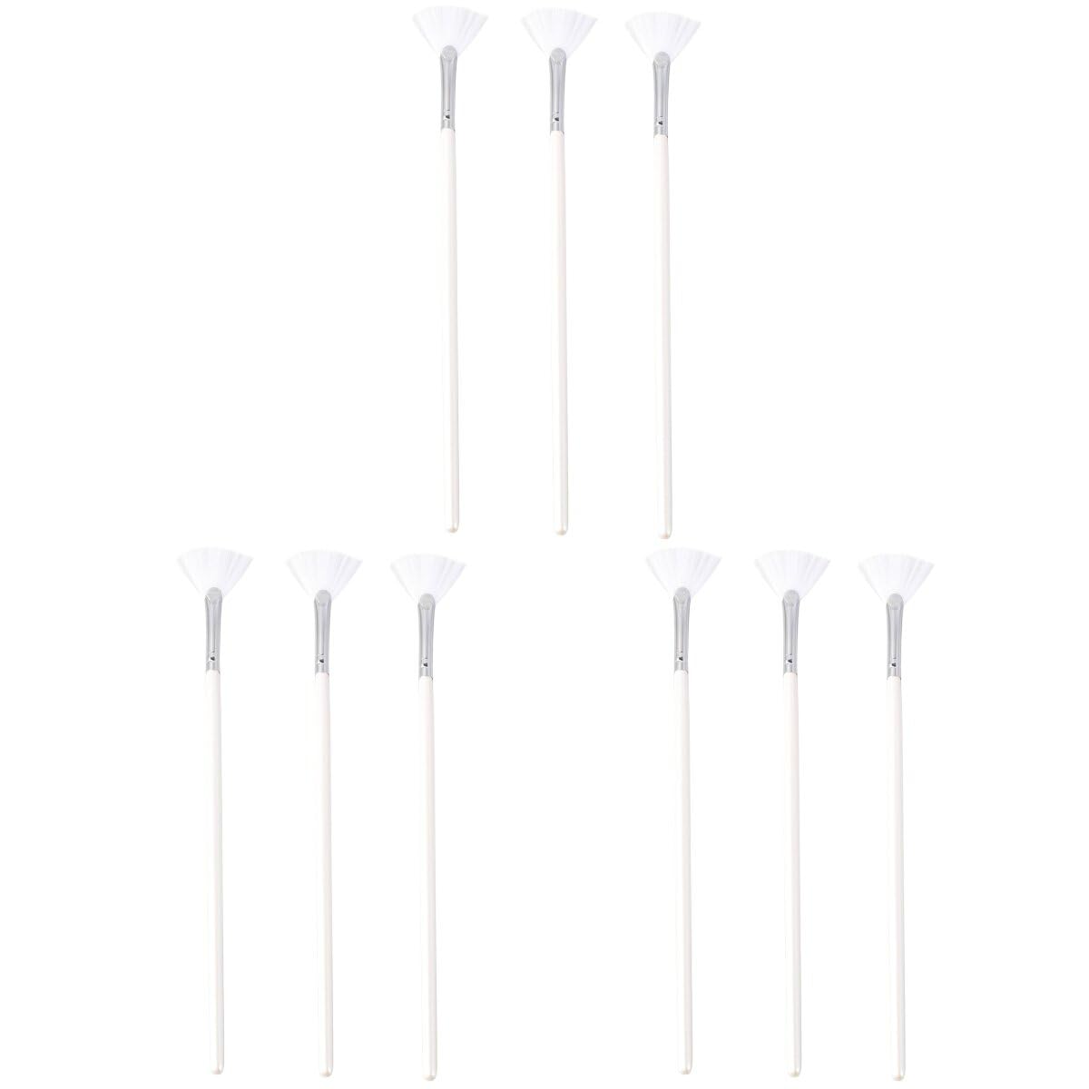 DOITOOL 3sets Professional Face Mask Diy Brush Face Mask Skin Care Applicator White Fan Shape Brush 3pcs*3