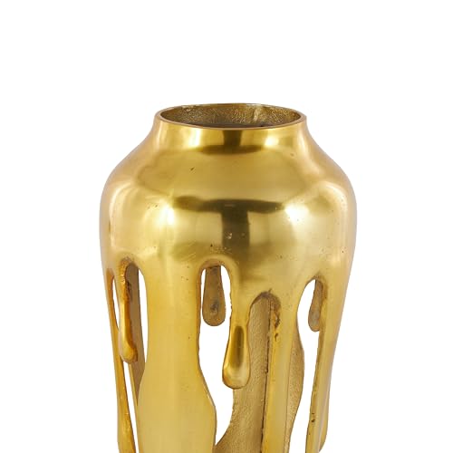 Image of Deco 79 Aluminum Metal Abstract Vase, Vase 8 inch x 8 inch x 19 inch, Gold