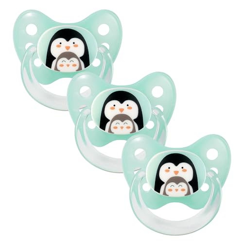 dentistar Set de 3 Chupetes Ortodónticos de Silicona – Talla 1, 0-6 meses – Chupete recien nacido previene la desalineación de los dientes – Libre de BPA – Pingüino, Menta dentistar Set de 3 Chupetes Ortodónticos de Silicona – Talla 1, 0-6 meses – Chupete recien nacido previene la desalineación de los dientes – Libre de BPA – Pingüino, Menta