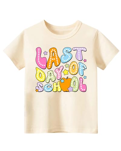 Last Day of School Shirt, Toddler Boys Girls Kids Graduation Shirts, Happy End of School Year Funny Graphic Tee Tops, 2-8T