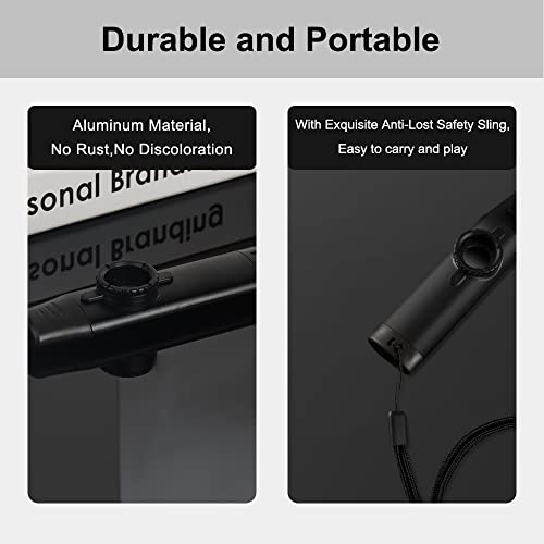 Upgrade Metal Kazoo, Adjustable Tone Professional Aluminum Alloy Kazoo With Five Flute Diaphragms, Food Grade Mouthpiece With Cover And Sling Design Kazoos For Kids/Adults/Music Lovers (Black Kazoo) #TOP3