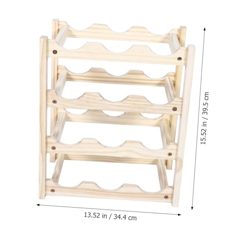 Soporte de vino de madera PRETYZOOM 39.5x34.4 cm miniatura 2