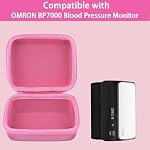 co2CREA Hard Case Replacement for OMRON Evolv Bluetooth Wireless Upper Arm Blood Pressure Monitor BP7000 HEM-7600T-BK (Pink Case)