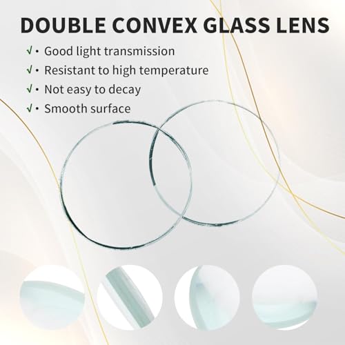Image of 25mm, 40mm, 50mm Diameter Double Convex Lens Physics Teaching Tools, Optical Lenses Kit for Junior High School Physics Laboratory Experiment Double Convex Lens,Clear
