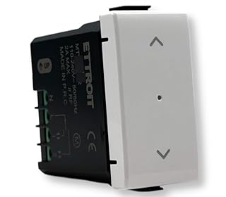 Elektronova Pulsante saliscendi tapparella Zigbee/Tuya connesso Smart Wifi frutto modulo compatibile con supporti Bticino Matix bianco