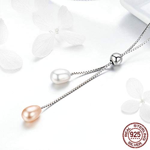 Collier perle d'eau douce anti-ternissement en argent 925 résistant - 2