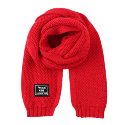 Image of PESAAT Kids Winter Infinity Scarf Knit Cotton Toddler Boy Girls Scarves