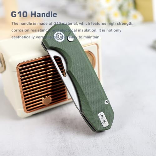 Image of REMETTE RT-CAMEL Folding Pocket Knife, 3.1 inch D2 Steel Blade, G10 Handle