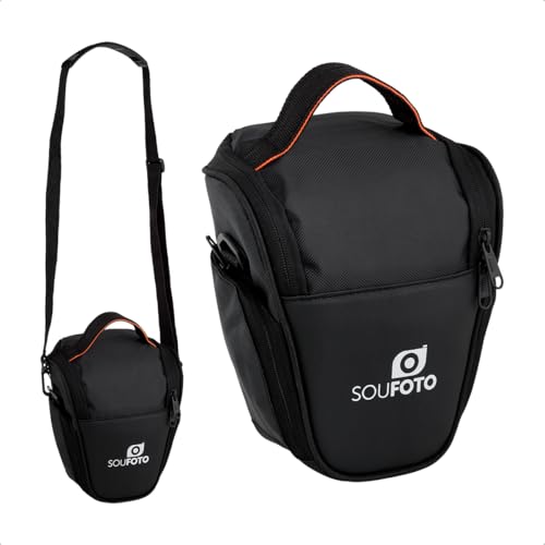 SOU FOTO Bolsa para Câmera Digitais Fotografica DSLR Bag Sacola com Alça de Ombro Tiracolo e Alça de Mão Acolchoada Reforçada Universal | BCG-01