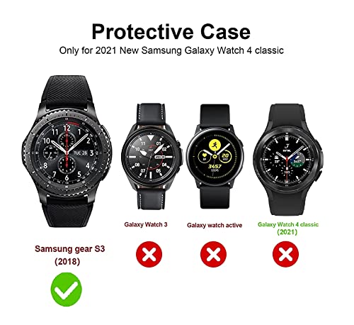 M.G.R.J® Soft TPU Bumper Case Cover for Samsung Gear S3 / Galaxy Watch 46mm (2018) (Not Fit for 46mm 2021) (Flexible|Silicone|Black)