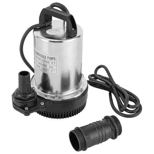 czyuRachel Pompe submersible pour eaux usées, 160 W, en acier inoxydable, hauteur de refoulement : 8 m, 3000 tr/min, débit : 50 l/min, avec long câble d'alimentation et 3 sorties d'eau