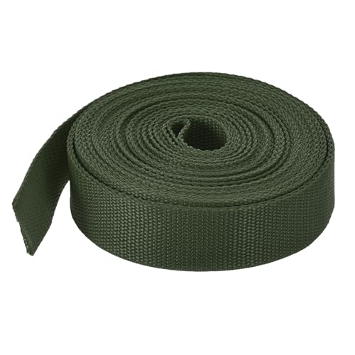 Image of MECCANIXITY Lightweight Polypropylene Webbing Strap 0.8 inch 10 Yard Backpack Strapping Band Army Green for Outdoor Luggage Cargo Straps