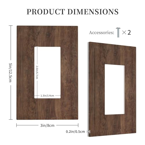 Naiqadnehz Decorative Outlet Covers Rustic Vintage Wood Grain Brown 1 Gang Single Rocker Light Switch Cover Plate Wall Plates GFCI Faceplate for Farmhouse Cabin Decor by Naiqadnehz - Image 5