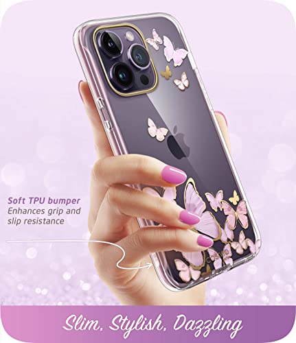 Image of i-Blason Cosmo Series for iPhone 14 Pro Case 6.1 inch (2022 Release), Slim Full-Body Stylish Protective Case with Built-in Screen Protector (Purplefly)