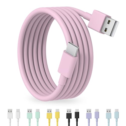 Image of USB to USB C Cable for iPhone 17 16 15 Type C Carplay 10FT USB C Cable Pink