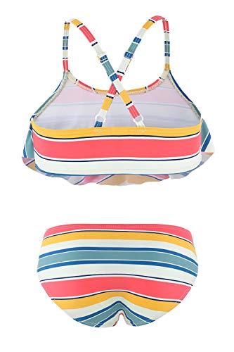 Big Girls Two Piece Swimsuits Rainbow Bikini Sets Adjustable Strap Bathing Suits Size 14/7-16 #TOP1