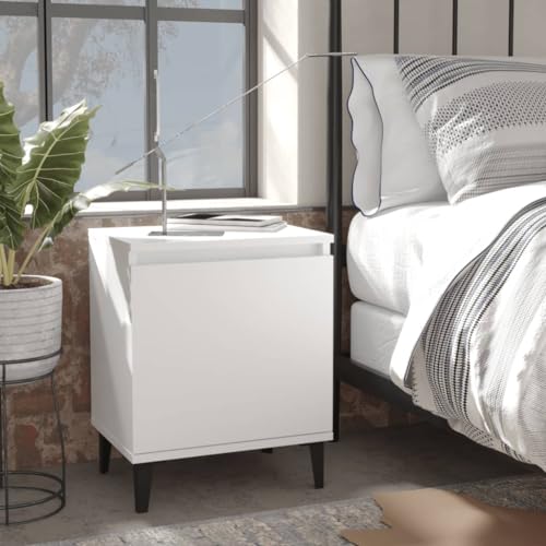 Table d'appoint stable blanche 40 cm pour ranger et organiser votre chambre