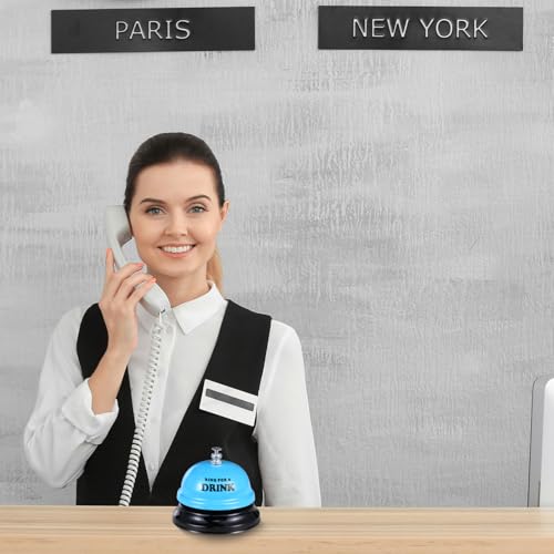 Blue Bar Stainless Steel Call Bell - 2.95 Inch Diameter Desk & Counter Bell for Hotels, Schools, Restaurants, Hospitals & Warehouses