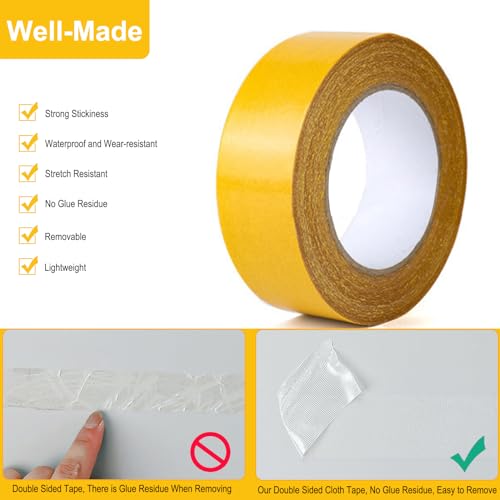 Weishuo Teppichband Doppelseitig Klebeband Stark 30mm x 20m Keine Klebereste Abnehmbar Transparent Teppichklebeband Doppelseitig Wasserdichte Klebeband für Bodenbeläge