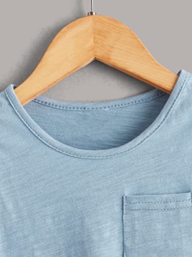 Floerns Boy's 3 Pcs Sleeveless Crew Neck Pocket Casual Solid Tank Top Blue Green Multi 5Y #TOP5