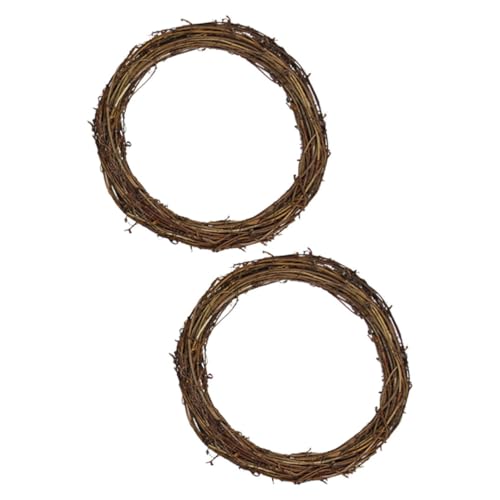 Zerodeko 2 Piezas Guirnaldas de Vid para Manualidades Navideñas Decoración Puerta DIY Base Rattan para Adornos Festivos