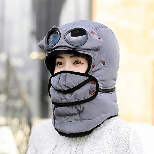 Vista 8 de Winter Thermal Trapper Hat with Glasses Winter Cycling Windproof Ski Mask Cap