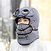 LINPING Winter Thermal Trapper Hat with Glasses Winter Cycling Windproof Ski Mask Cap (Black)
