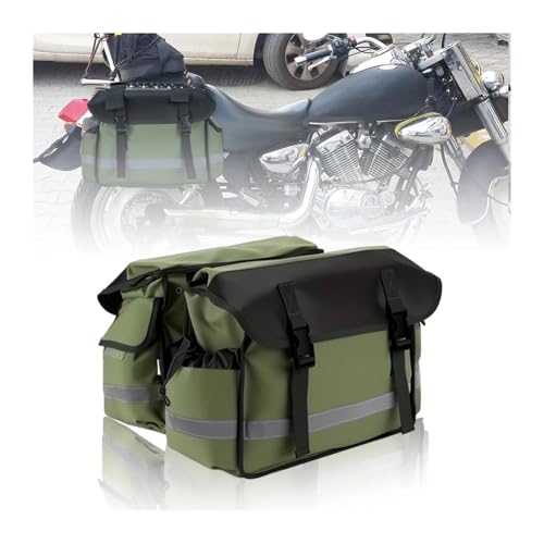 Sacoche arrière de moto étanche en toile verte pour Suzuki DR 650 et Shadow