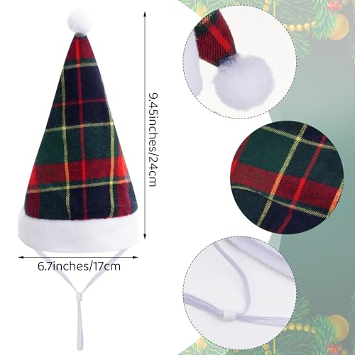 Disfraz de Navidad para perro con sombrero y bandana a cuadros miniatura 3