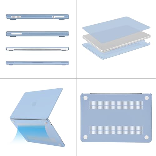 Image of MOSISO Compatible with MacBook Neo Case 13 inch 2026 Release Model A3404 with A18 Pro Chip, 4 in 1 Kit Precision Fit Crack & Scratch Resistant Protective Hard Shell Case Cover, Air Blue