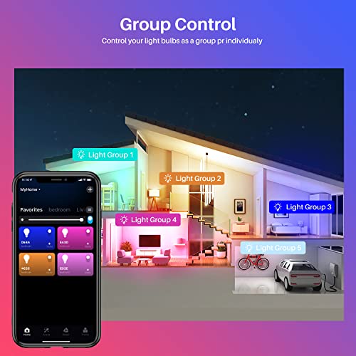 Konodar Smart Alexa Light Bulbs With Remote, Bluetooth & Wifi Dimmable Led Bulbs 9W Ultra-Bright Music Sync Color Changing Light Bulbs Compatible With Alexa Echo, Google Home, Siri, 2 Pack #TOP5
