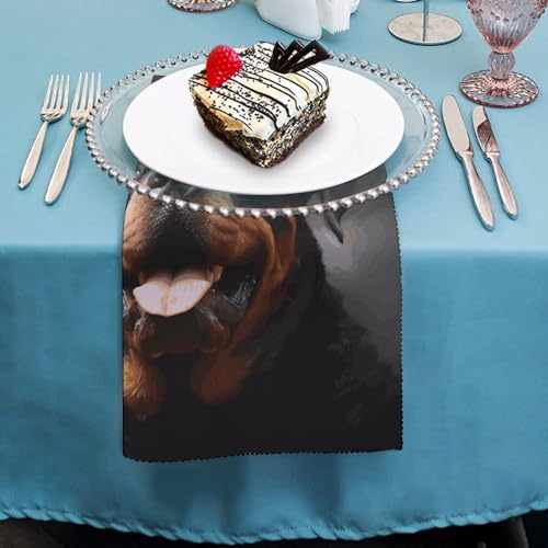 Servilletas de Tela Decorativas con Estampado de Rottweiler, Pack 4 miniatura 4