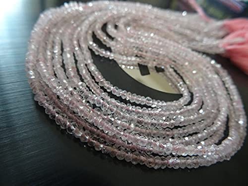 Morganite naturelle rare perles facettées de 3mm pour création de bijoux de luxe