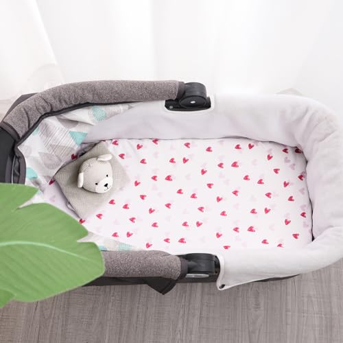 Image of david's kids 3 Pack Bassinet Sheets, Ultra Soft Breathable Comfortable Baby Sheet Set for Girls Neutral, Univeral Fit for Most Cradle and Bassinet Mattress, Rainbow