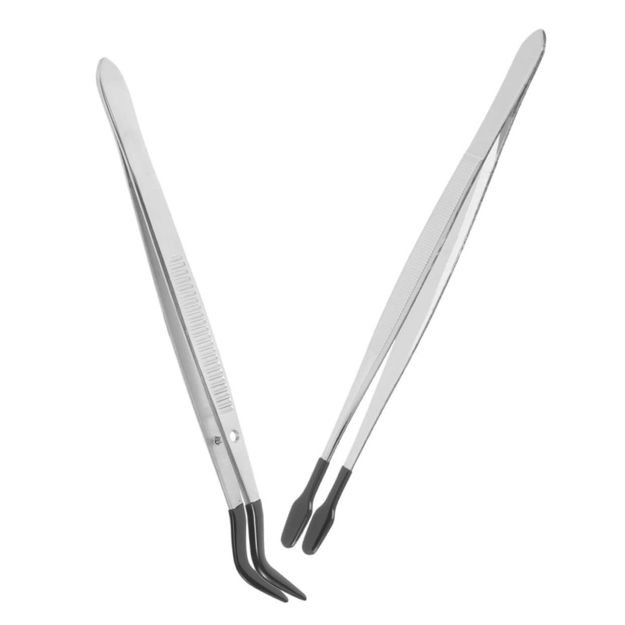 LALAFINA Ergonomic Stainless Steel Tweezers Set Multi-use for Lash Application Stamps Jewelry