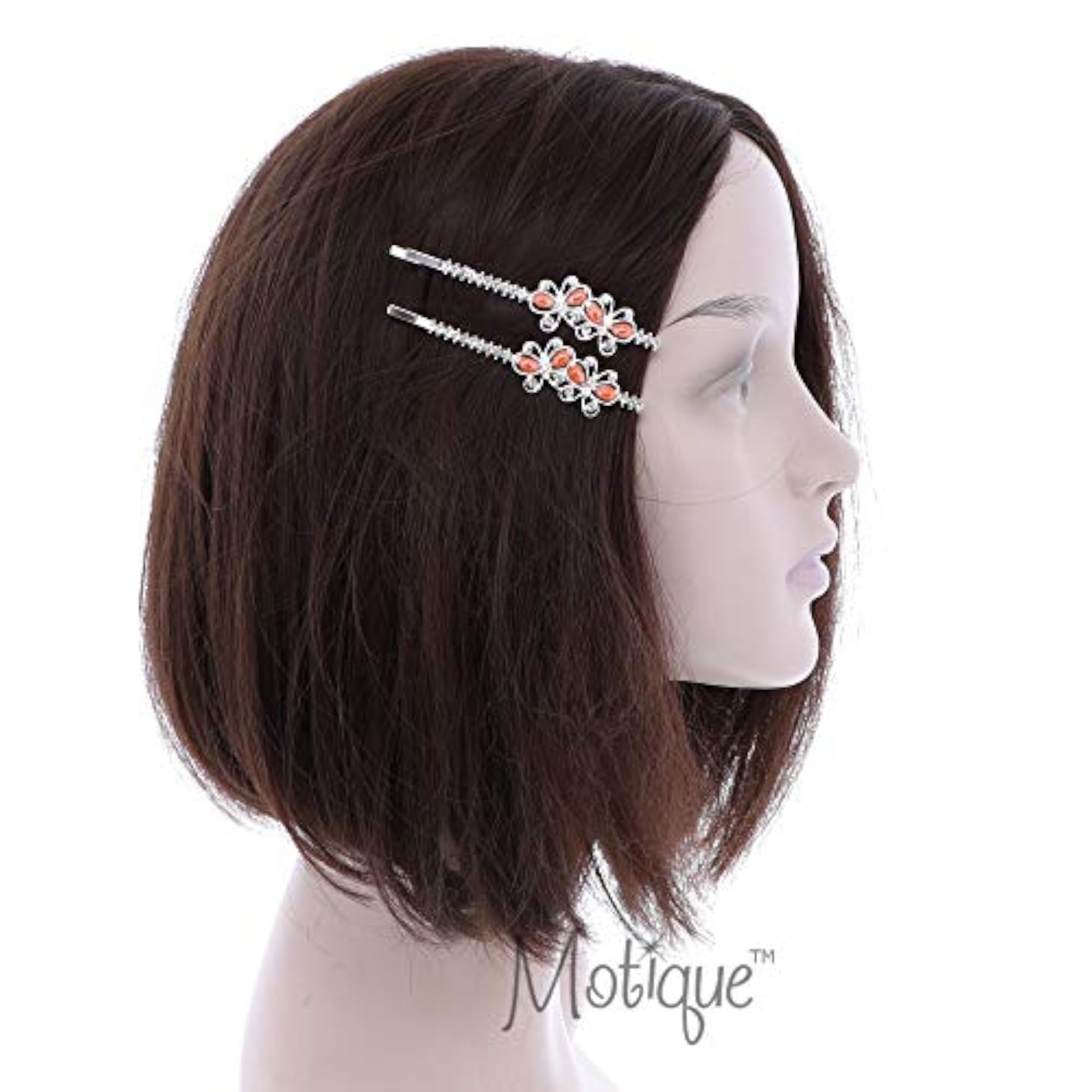 Rhinestone Bobby Pin Set with Butterfly Design