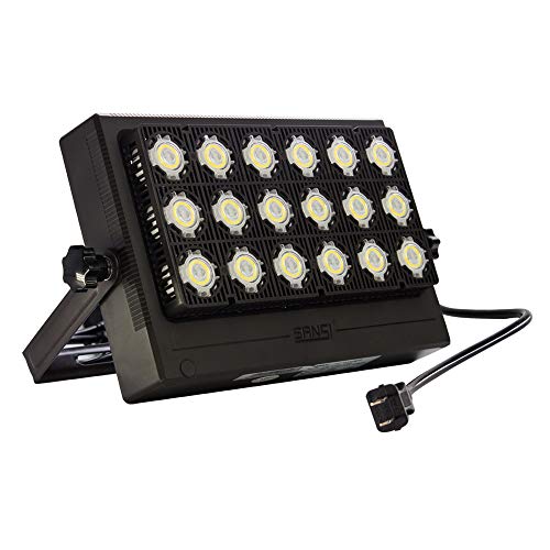 SANSI 100W LED Flood Light, 10000lm Super Bright Outdoor Security Light, 650W Equivalent, IP66 Waterproof LED Work Light with Plug, 5700K Daylight White Wall Light, LED Landscape Lights For Yard, Gard
