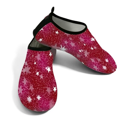 Zapatos acuáticos unisex para playa y piscina con diseño de estrellas rojas
