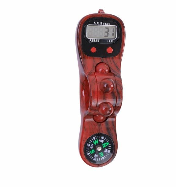Led Digital Counter with Qibla Compass and Rotating Prayer Beads Portable Finger Tasbeeh with Tassel for Chanting Japa and Meditation (Random Colour)