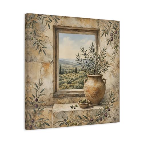 Impression sur toile haut de gamme olivier et tons pierre