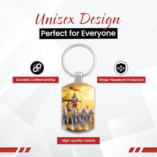 Image of Stylish Metal Keychains with Permanent Glossy Print - Inspirational Quotes & Spiritual Designs - Perfect Key chains for loved ones, Personal Use, Gifts & Return Gifts