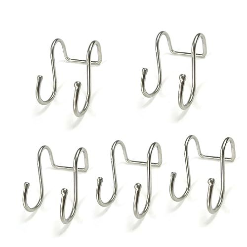 ULTECHNOVO Stainless Steel Double Hook Heavy Duty s Hooks for Hanging Small Adhesive Back Perfect for Bath Kitchen Tool Holder