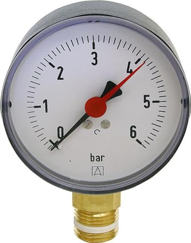 Afriso Manometer Heizung Wasser 63 Mm 3/8" 0-4 Bar Axial Hinten Selbstdichtend