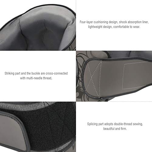 Srliya Thickened Boxing Belly Pad MMA Muay Thai Kickboxing Stomach Protector with 4-Layer Cushioning, PU & Sponge Training Body Guard for Martial Arts