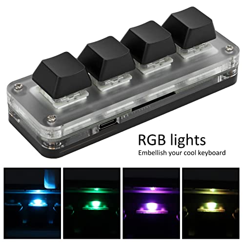 Teclado Mecánico Mini 4 Teclas RGB Conectividad Type C miniatura 2